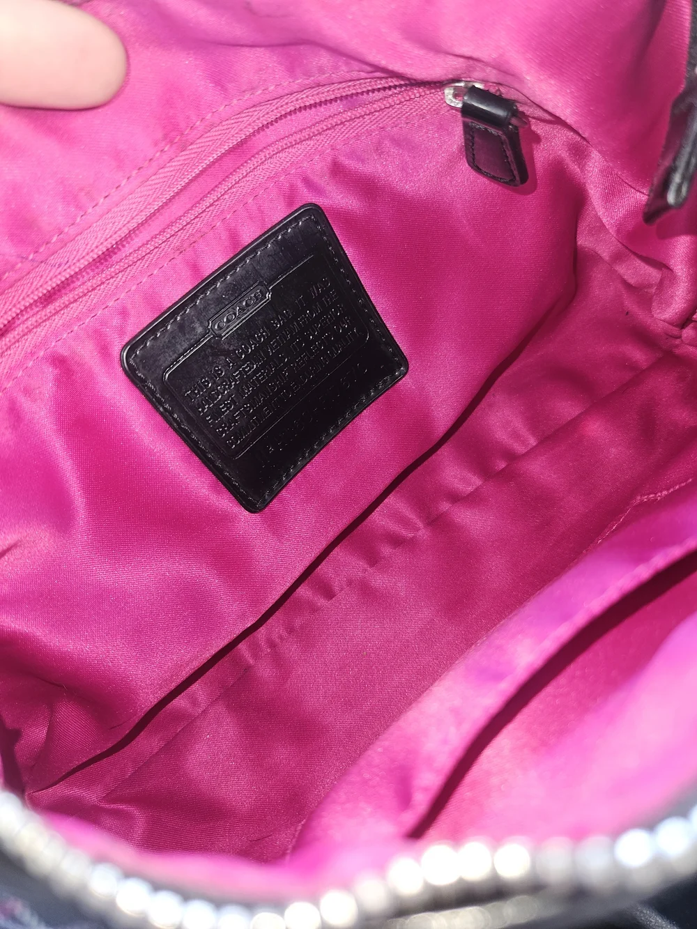 Coach Black and Pink Plaid Signature Crossbody